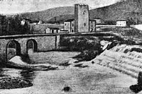 La cascata sul fiume Sacco e la Mola Colonna - Foto tratta dal libro " Usi e costumi della vecchia Sgurgola " di Menotti Morgia