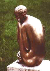 750601 - nudo accovacciato 1 - cm.25 bronzo