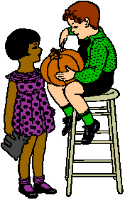 children with pumpkin