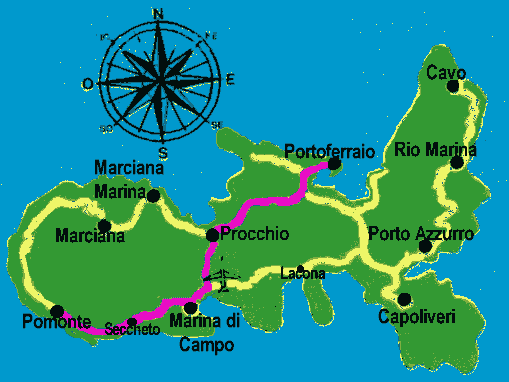 Cartina dell' Elba island