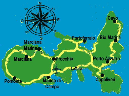 Cartina Elba island