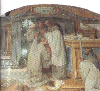 Lunetta con Vestizione di Santa Chiara