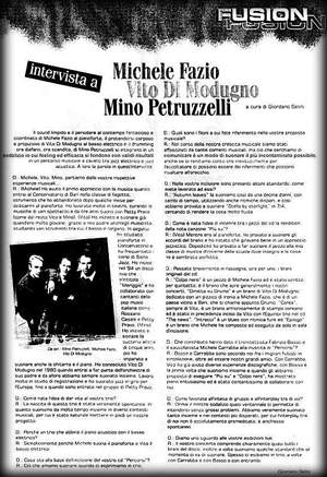 Fusion: Intervista a Michele Fazio, Vito Di Modugno, Mino Petruzzelli, a cura di Giordano Selini