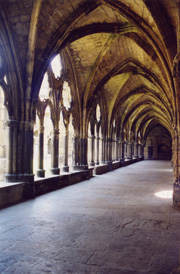 Il magnifico e antico chiostro della cattedrale, la cui struttura d l'impressione di essere di fronte ad un monumento fragile e delicato come vetro