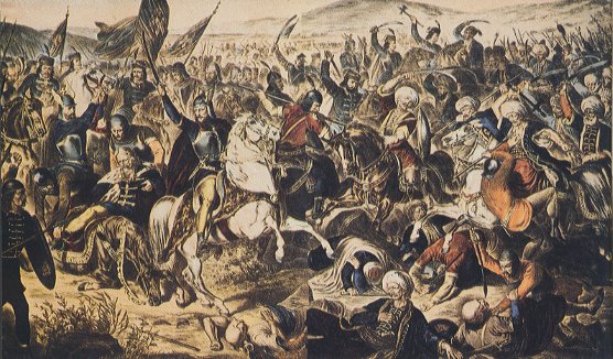 La battaglia del Kosovo, litografia di Adam Stefanovic (1871)