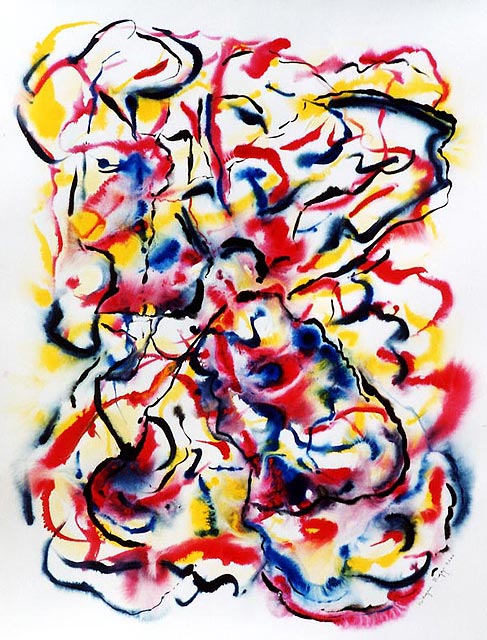 Wayne Riggs © 2000, watercolor,gouache, 
76 cm. x 56 cm.(15 x 11 in.) collection of the artist.